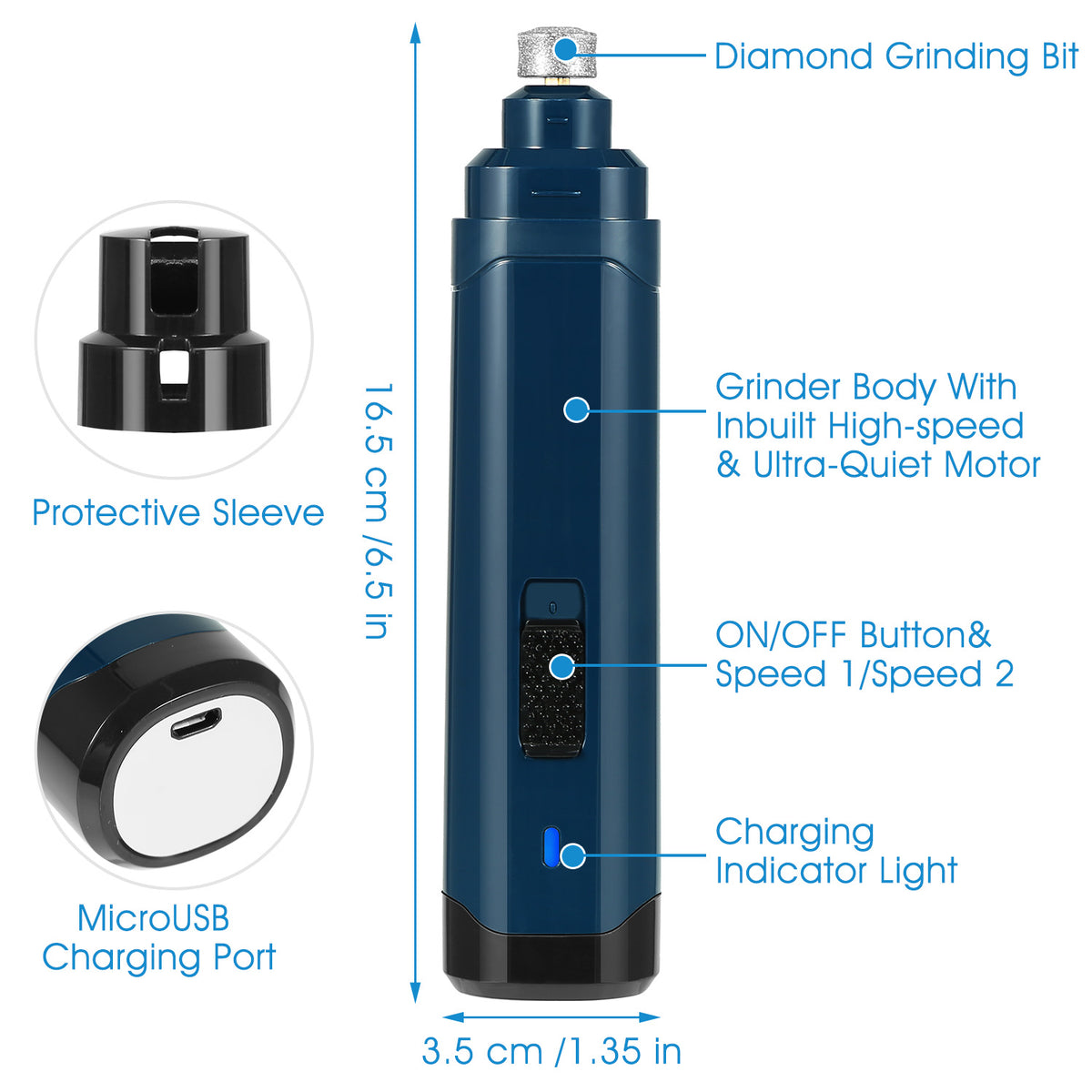 QuietTrim Rechargeable Dog Nail Grinder - view 5