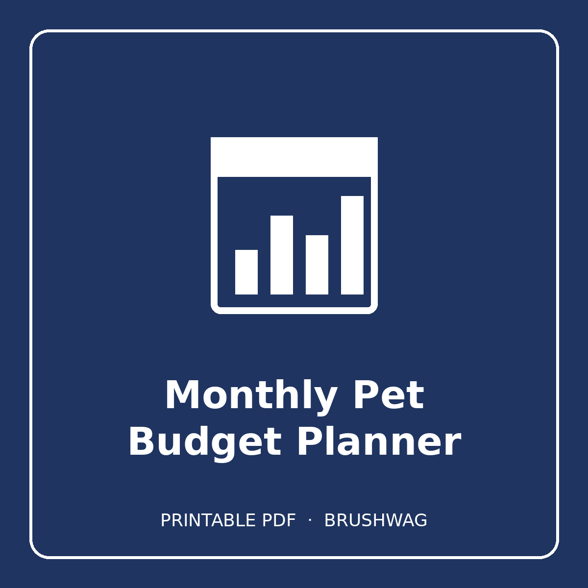 Monthly Pet Budget Planner cover