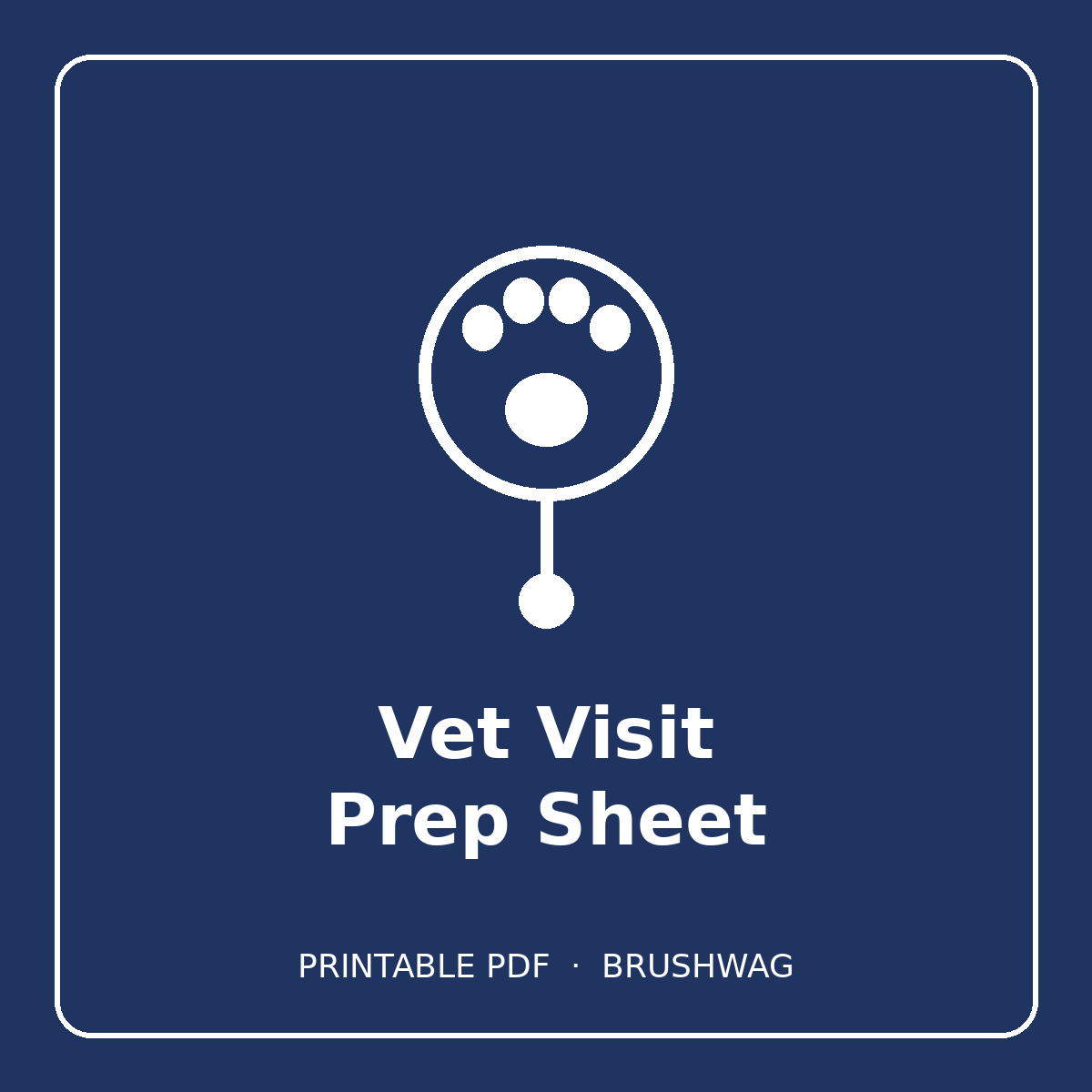 Vet Visit Prep Sheet cover